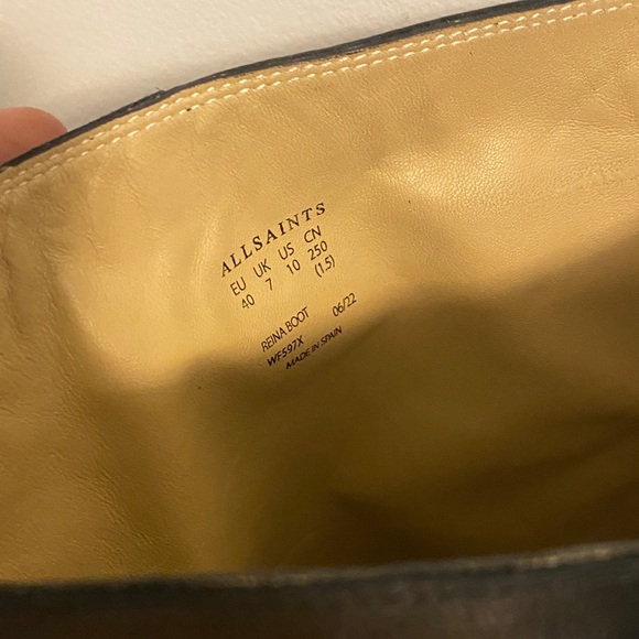 All Saints Reina Genuine Leather Over the Knee Boots - Picture 2 of 5